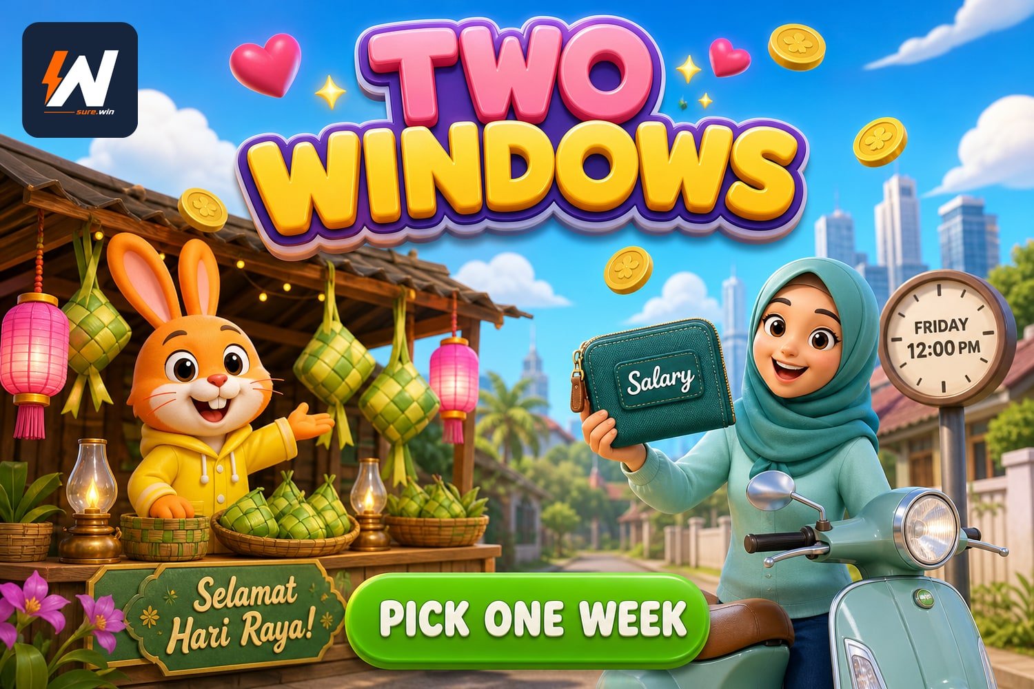 sureWin Promotions Malaysia festival window versus payday window